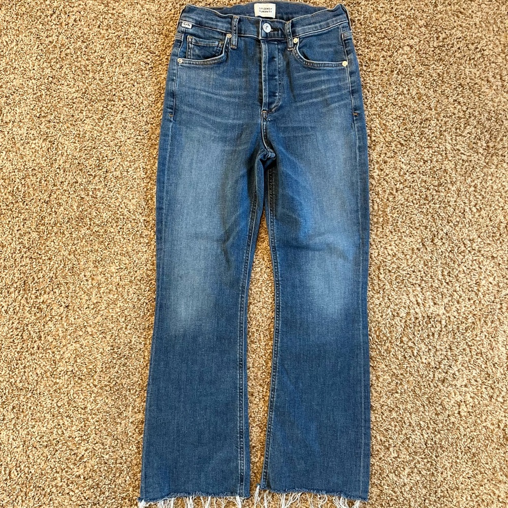 Citizens of Humanity Jeans Isola Cropped Boot Button Fly Raw Hem Size 25 - Picture 9 of 12